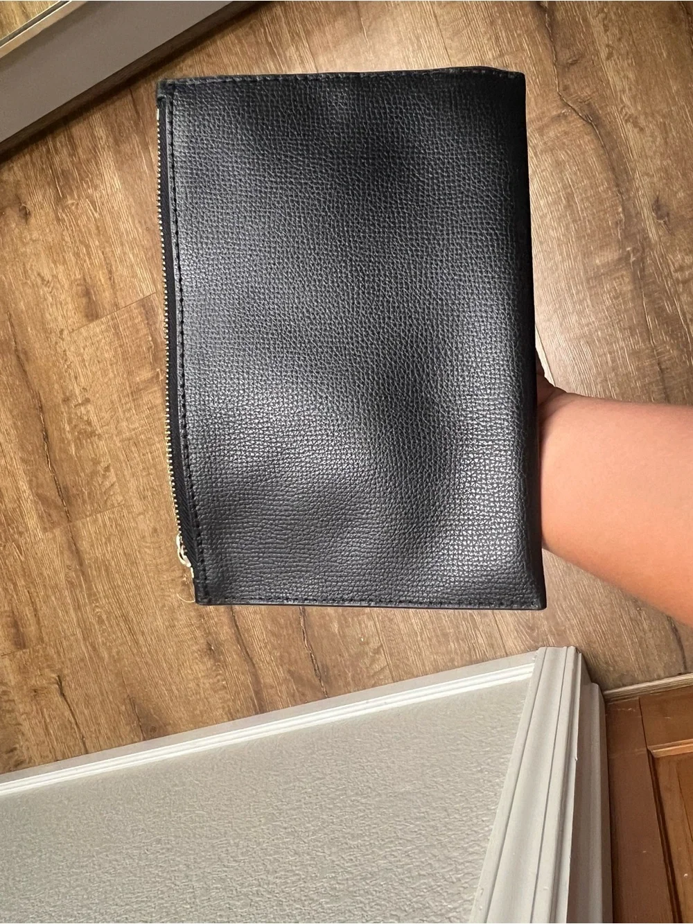 kate spade Black Leather Tote with Spade Emblem with attachable wallet